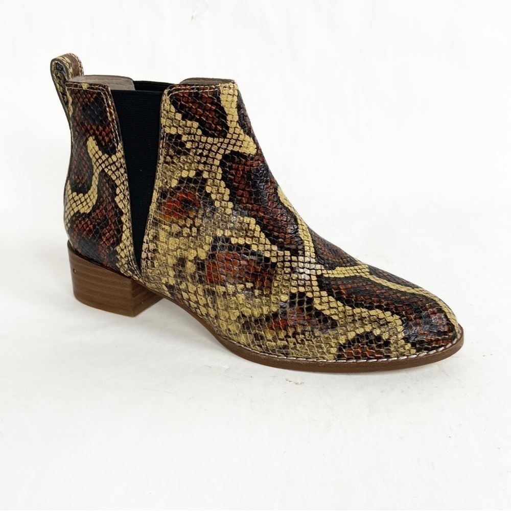 Madewell The Carina Boot in Snake Embossed Leather Ankle Chelsea Boot Booties